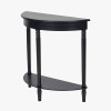 Heritage Black Pine Wood Half Moon Console Table