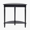 Heritage Black Pine Wood Half Moon Console Table