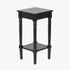 Heritage Black Pine Wood Accent Table