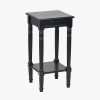 Heritage Black Pine Wood Accent Table