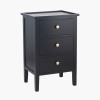 Chelmsford Satin Black Pine Wood 3 Drawer Unit