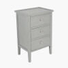 Chelmsford Vendee Grey Pine Wood 3 Drawer Bedside Unit