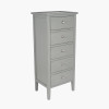 Chelmsford Vendee Grey Pine Wood 5 Drawer Tall Boy