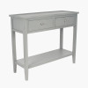 Chelmsford Vendee Grey Pine Wood 2 Drawer Console Table K/D