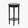 Heritage Black Pine Wood Round Accent Table