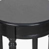 Heritage Black Pine Wood Round Accent Table