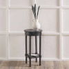 Heritage Black Pine Wood Round Accent Table