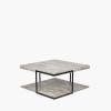 Jersey Concrete Effect Wood Veneer and Black Metal Coffee Table