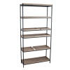 Gallery Natural Wood Veneer and Black Metal 5 Shelf Unit