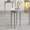 Naha Dark Grey Pine Wood Round Occasional Table