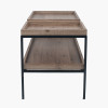 Gallery Natural Wood Veneer and Black Metal Coffee Table