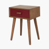 Klee Mulberry Pine Wood 1 Drawer Side Table