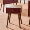 Klee Mulberry Pine Wood 1 Drawer Side Table