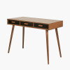 Klee Black Pine Wood 3 Drawer Desk