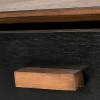 Klee Black Pine Wood 1 Drawer Side Table