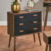 Klee Black Pine Wood 3 Drawer Unit