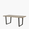 Marca Sand Wash Acacia Wood and Black Metal Dining Table