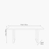 Marca Sand Wash Acacia Wood and Black Metal Dining Table