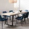 Marca Sand Wash Acacia Wood and Black Metal Dining Table