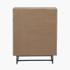 Marca Sand Wash Acacia Wood and Black Metal 2 Door Bar Cabinet