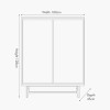 Marca Sand Wash Acacia Wood and Black Metal 2 Door Bar Cabinet