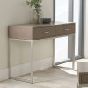 Ambroso Grey Wash Mango Wood and Silver Metal 2 Drawer Dressing Table