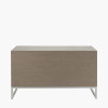 Ambroso Grey Wash Mango Wood and Silver Metal 6 Drawer Unit