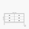 Ambroso Grey Wash Mango Wood and Silver Metal 6 Drawer Unit