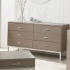 Ambroso Grey Wash Mango Wood and Silver Metal 6 Drawer Unit