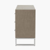 Ambroso Grey Wash Mango Wood and Silver Metal 3 Drawer Unit