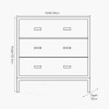 Ambroso Grey Wash Mango Wood and Silver Metal 3 Drawer Unit