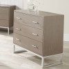 Ambroso Grey Wash Mango Wood and Silver Metal 3 Drawer Unit