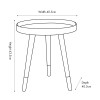 Peretti White and Silver Wood Veneer and Dark Pine Wood Side Table
