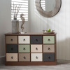 Loft Sage Multicoloured Pine Wood 12 Drawer Unit