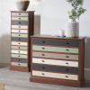 Loft Sage Multicoloured Pine Wood 13 Drawer Unit