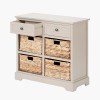 Devonshire Putty Pine Wood 2 Drawer 4 Basket Unit