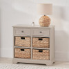 Devonshire Putty Pine Wood 2 Drawer 4 Basket Unit