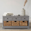 Devonshire Grey Pine Wood 3 Drawer 3 Basket Unit