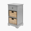 Devonshire Grey Pine Wood 1 Drawer 2 Basket Unit