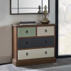 Loft Sage Multicoloured Pine Wood 4 Drawer Unit