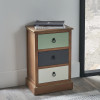 Loft Sage Multicoloured Pine Wood 3 Drawer Unit