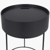 Hugo Dark Grey Wood Veneer and Black Metal Storage Table