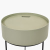 Hugo Sage Green Wood Veneer and Black Metal Storage Table