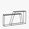 Mashiko S/2 Black Ash Veneer and Black Metal Console Tables