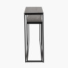 Mashiko S/2 Black Ash Veneer and Black Metal Console Tables