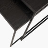 Mashiko S/2 Black Ash Veneer and Black Metal Coffee Tables