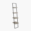 Jersey Concrete Effect Wood Veneer and Black Metal 4 Shelf Ladder Unit