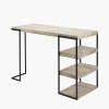 Jersey Concrete Effect Wood Veneer and Black Metal Desk