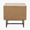 Marca Sand Wash Acacia Wood and Black Metal Bedside Unit