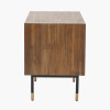 Arte Dark Brown Acacia Wood and Black Metal Bedside Unit